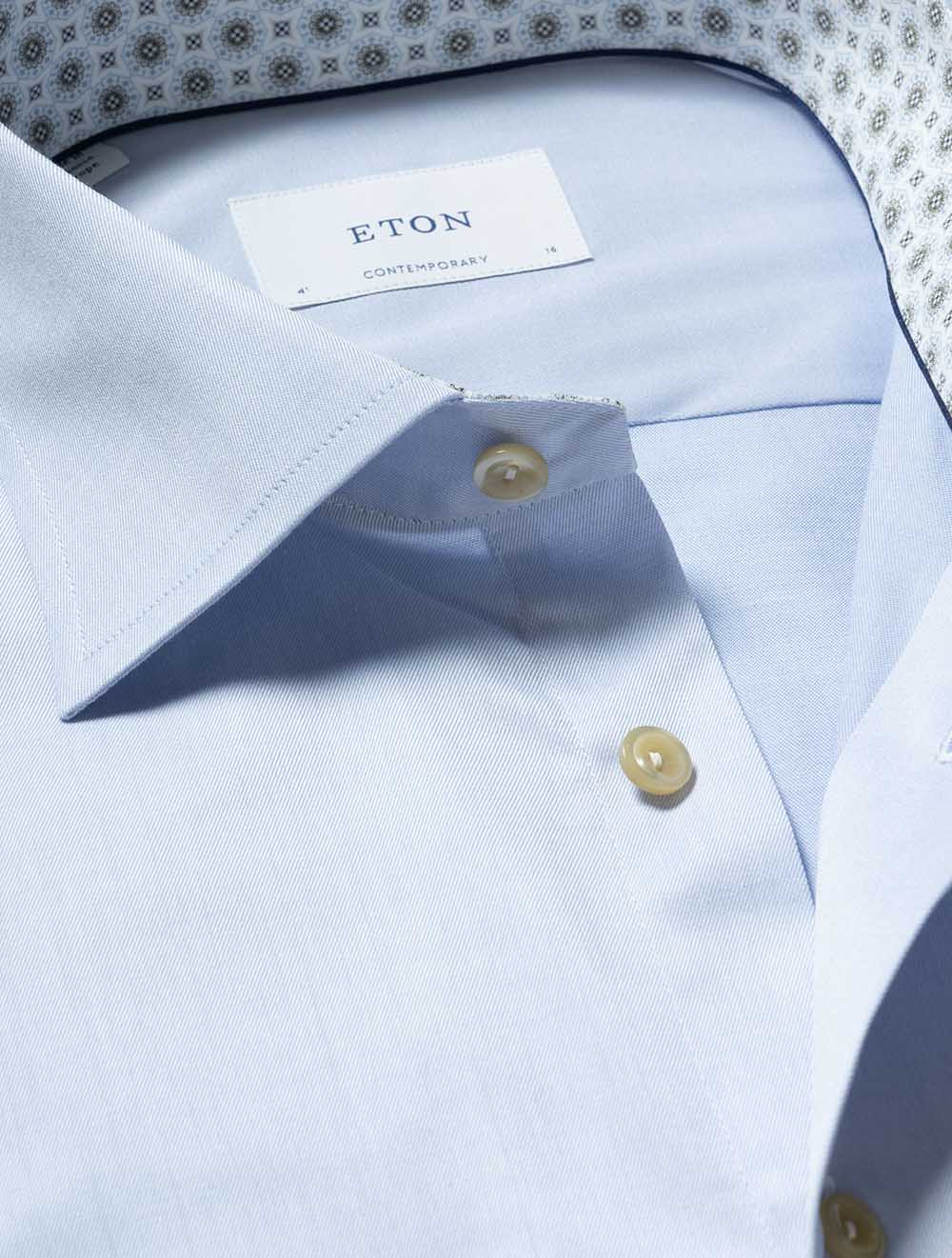 Contemporary Geo Inlay Shirt Blue