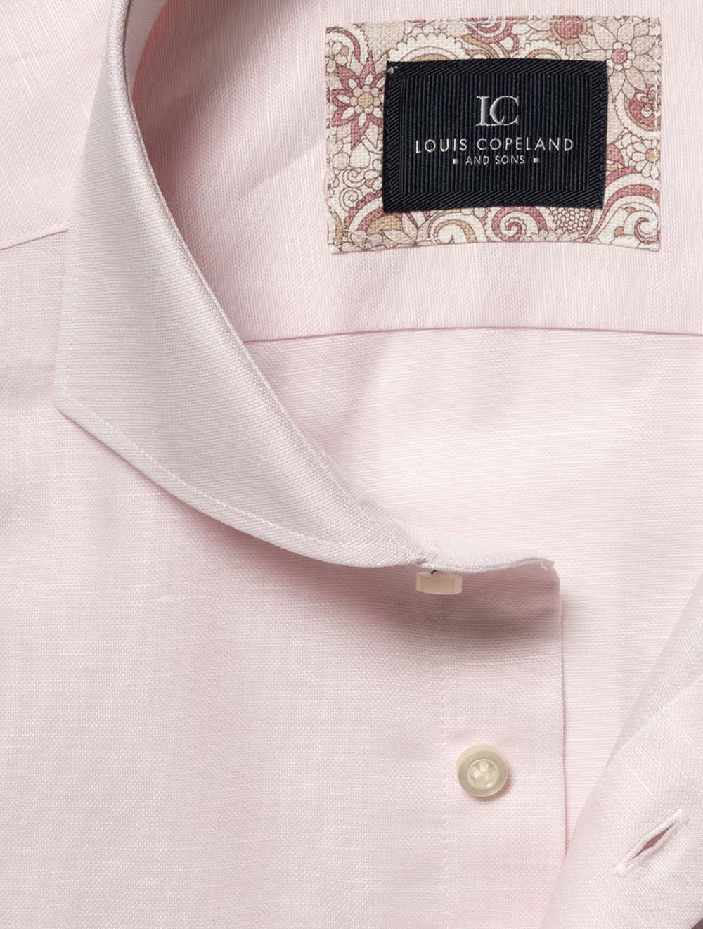 Cotton Linen Plain Shirt Pink