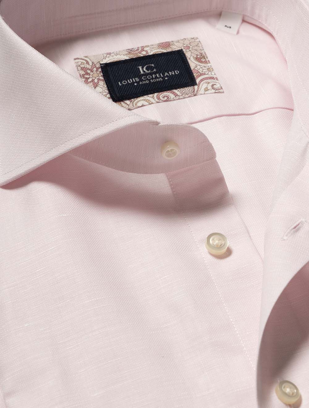 Cotton Linen Plain Shirt Pink