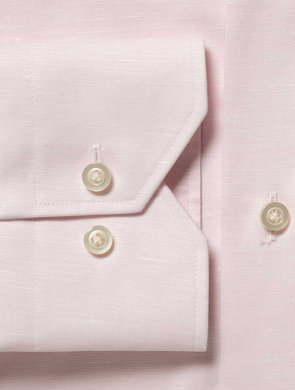 Cotton Linen Plain Shirt Pink