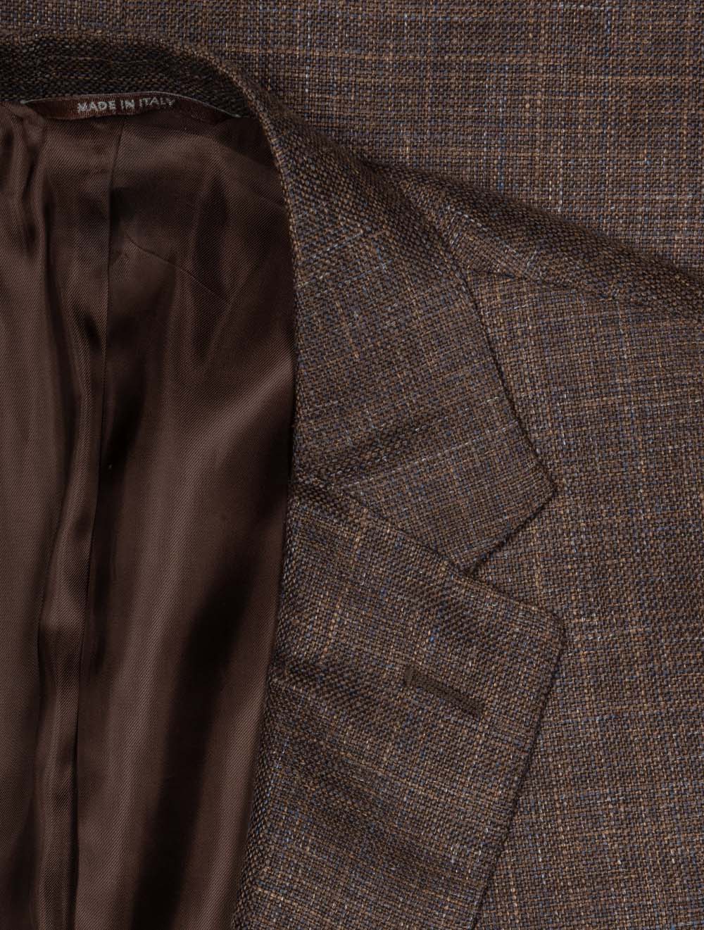 Wool Silk Linen Blend Jacket Brown