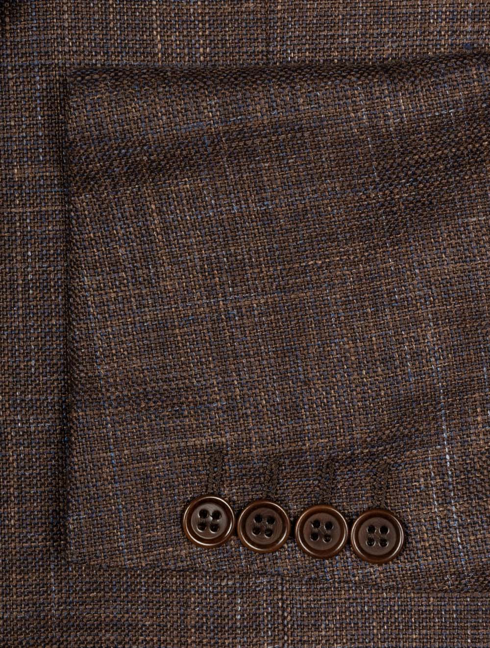 Wool Silk Linen Blend Jacket Brown