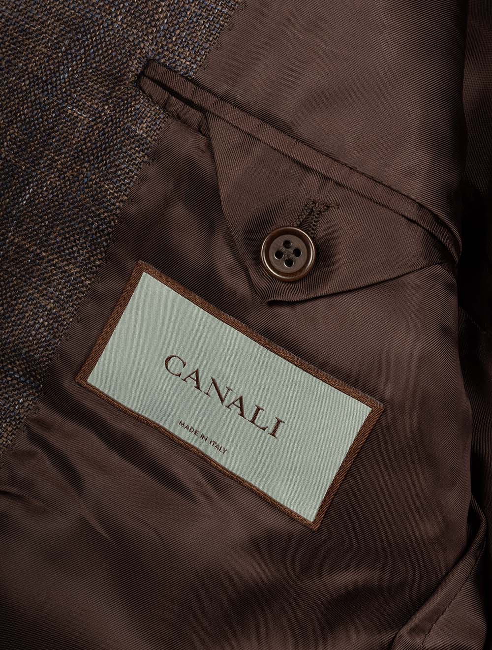 Wool Silk Linen Blend Jacket Brown