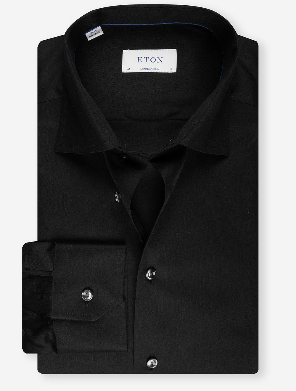 Contemporary Fit Business Shirt Plain Black