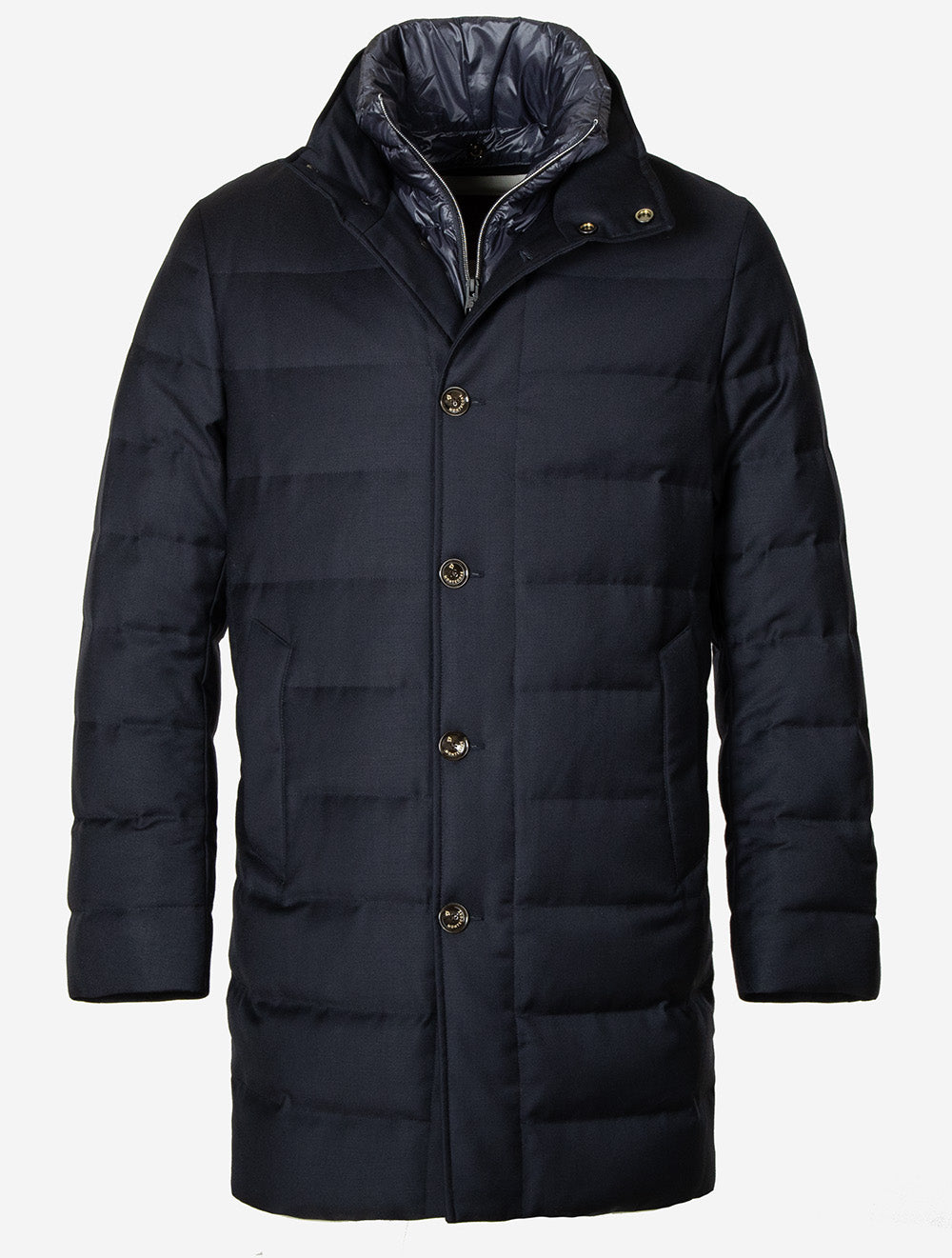 Long Padded Coat Navy