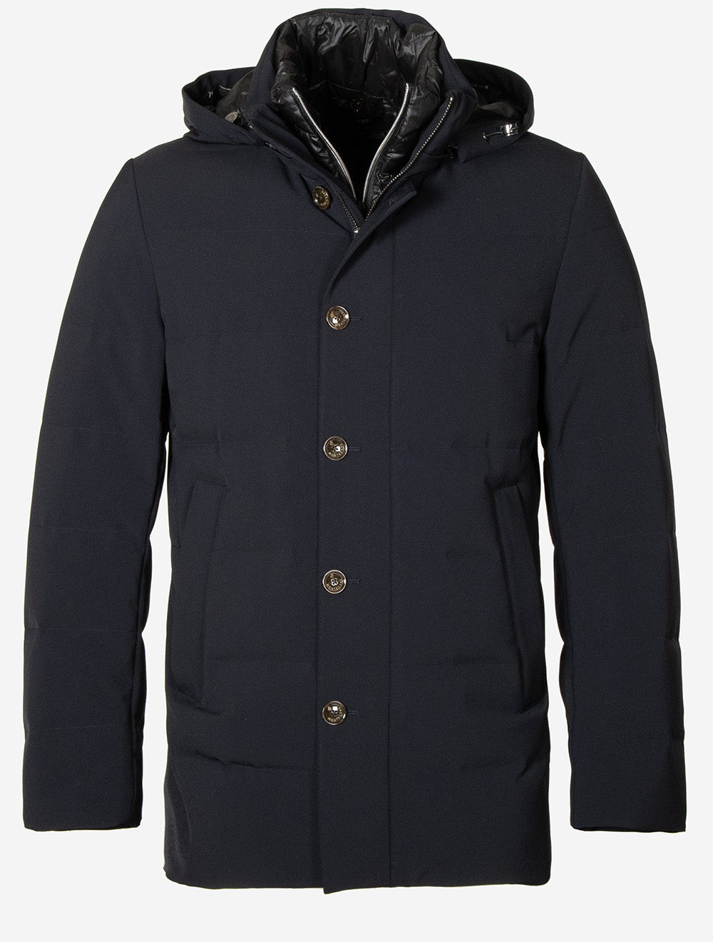 Padded Hooded Coat Navy