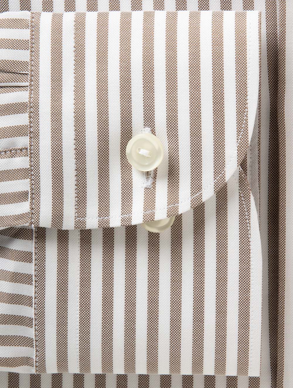 Contemporary Striped Oxford Shirt Brown