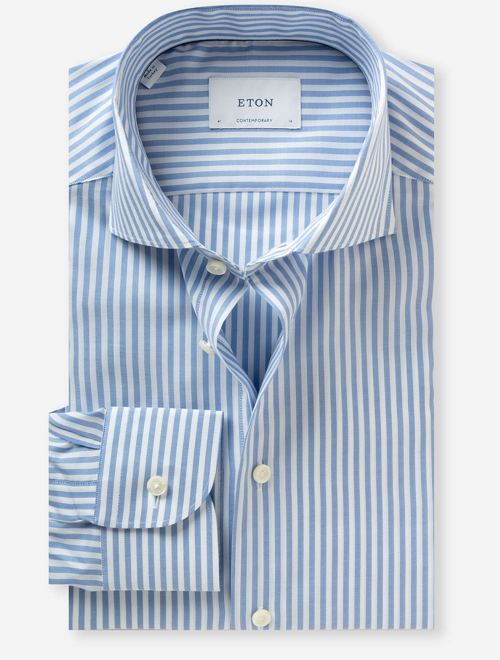 Contemporary Striped Oxford Shirt Blue