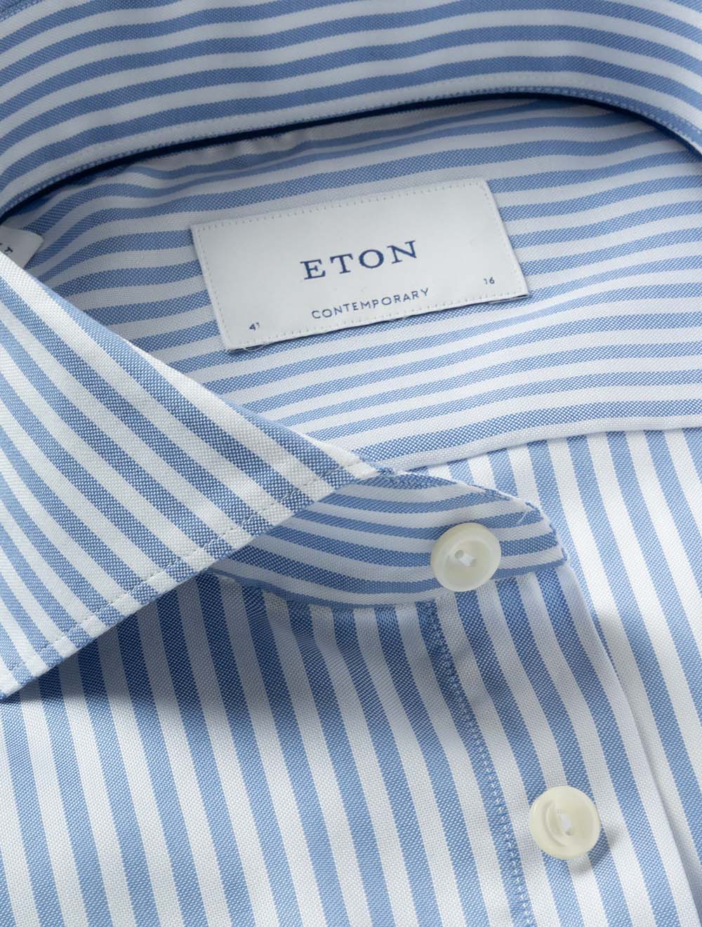 Contemporary Striped Oxford Shirt Blue