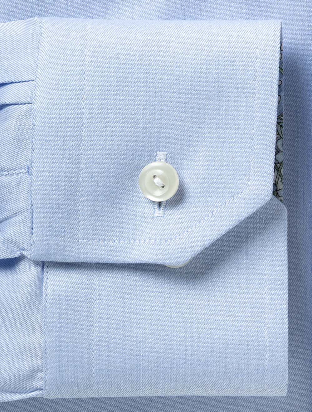 Contemporary Floral Inlay Twill Shirt Blue