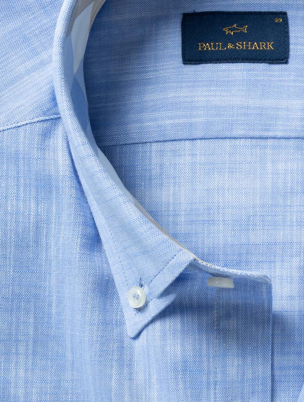 Casual Button-Down Short Sleeve Shirt Blue