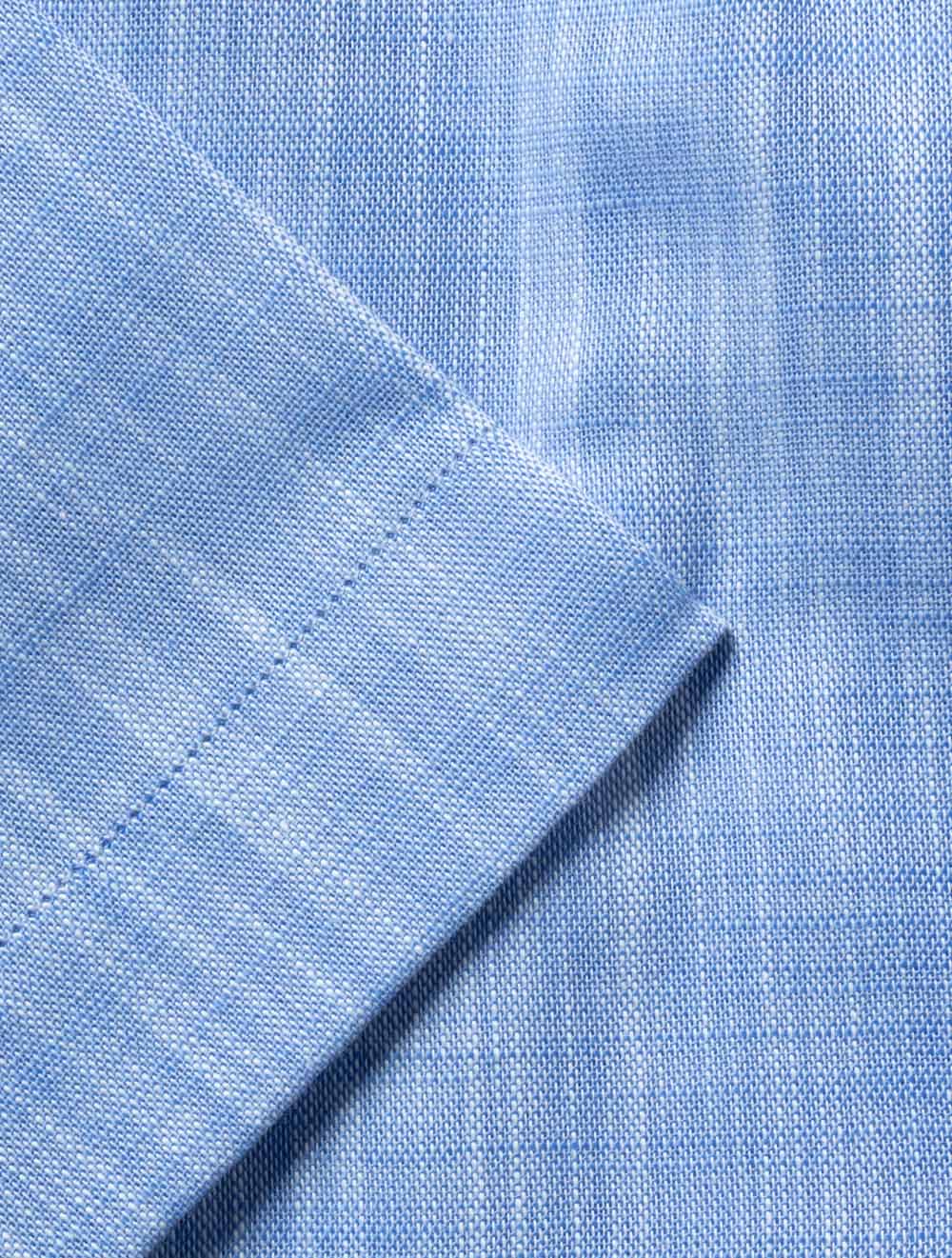 Casual Button-Down Short Sleeve Shirt Blue