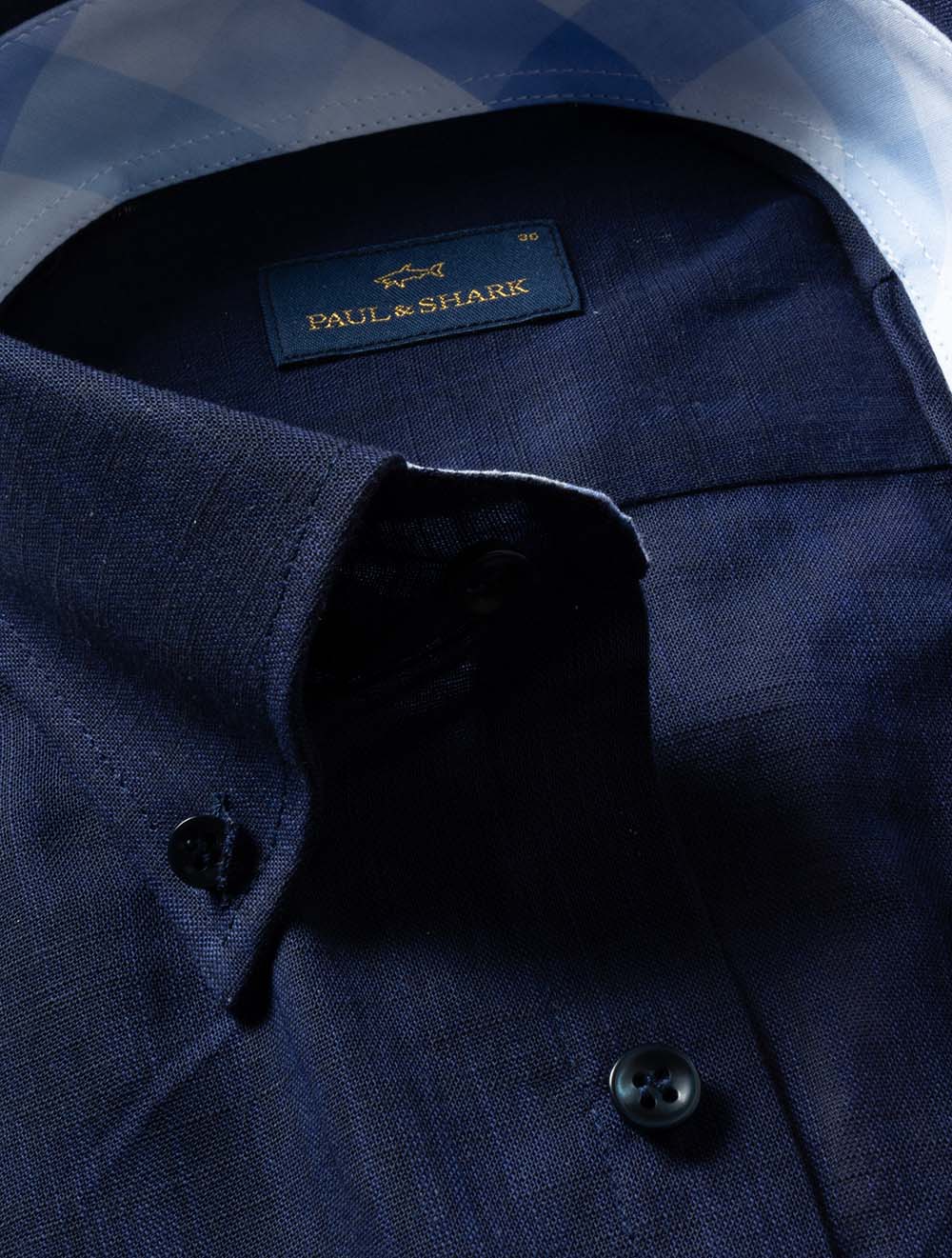 Casual Button-Down Short Sleeve Shirt Navy