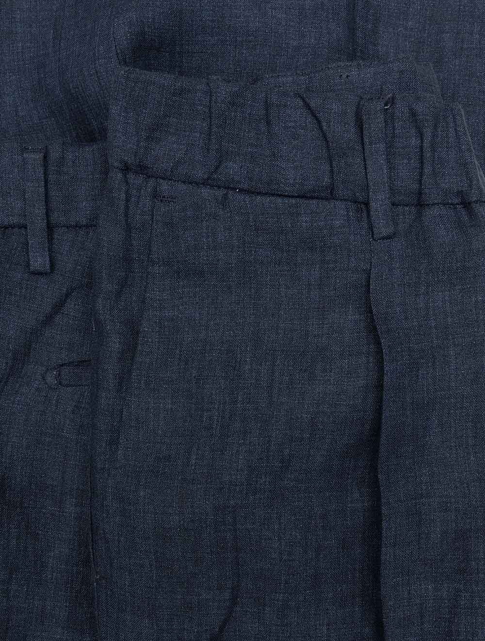 Linen Drawstring Trouser Blue