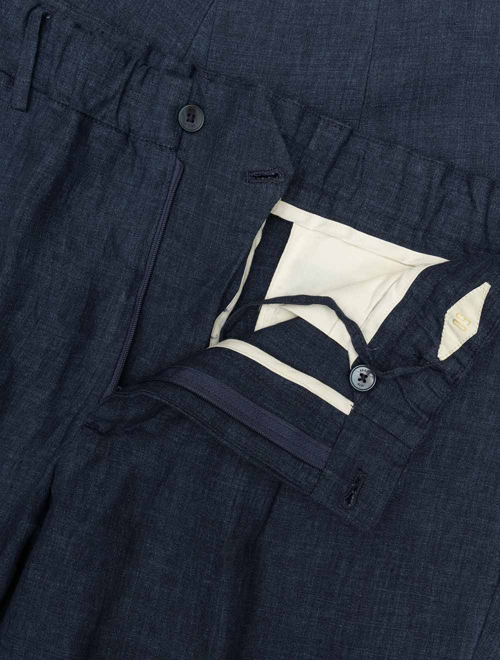 Linen Drawstring Trouser Blue