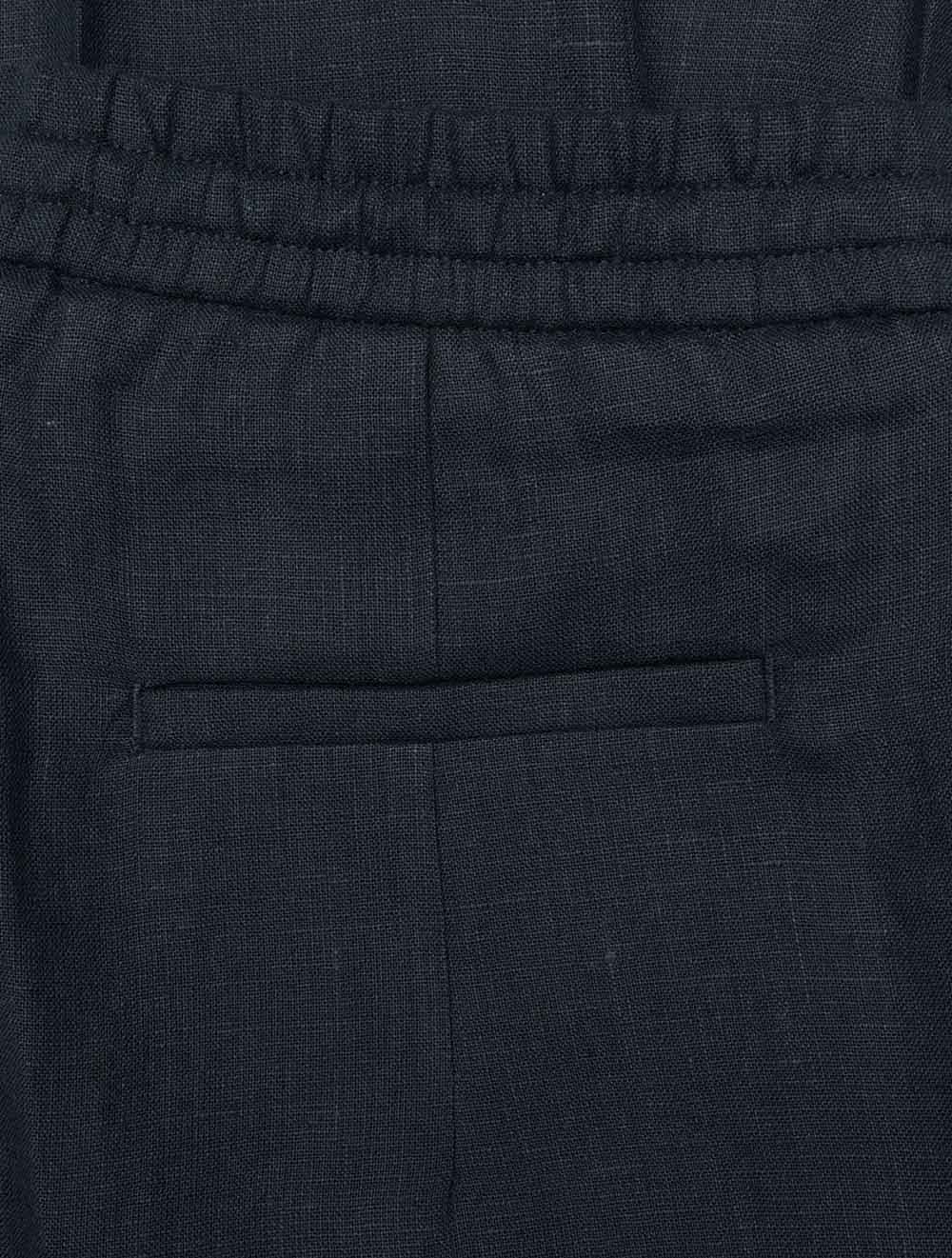 Casual Linen Trousers Navy