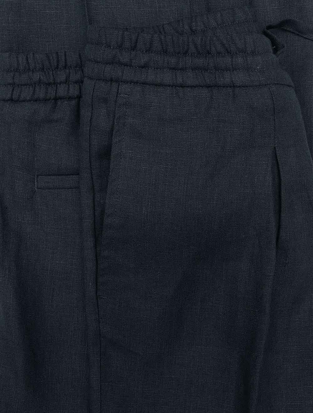 Casual Linen Trousers Navy