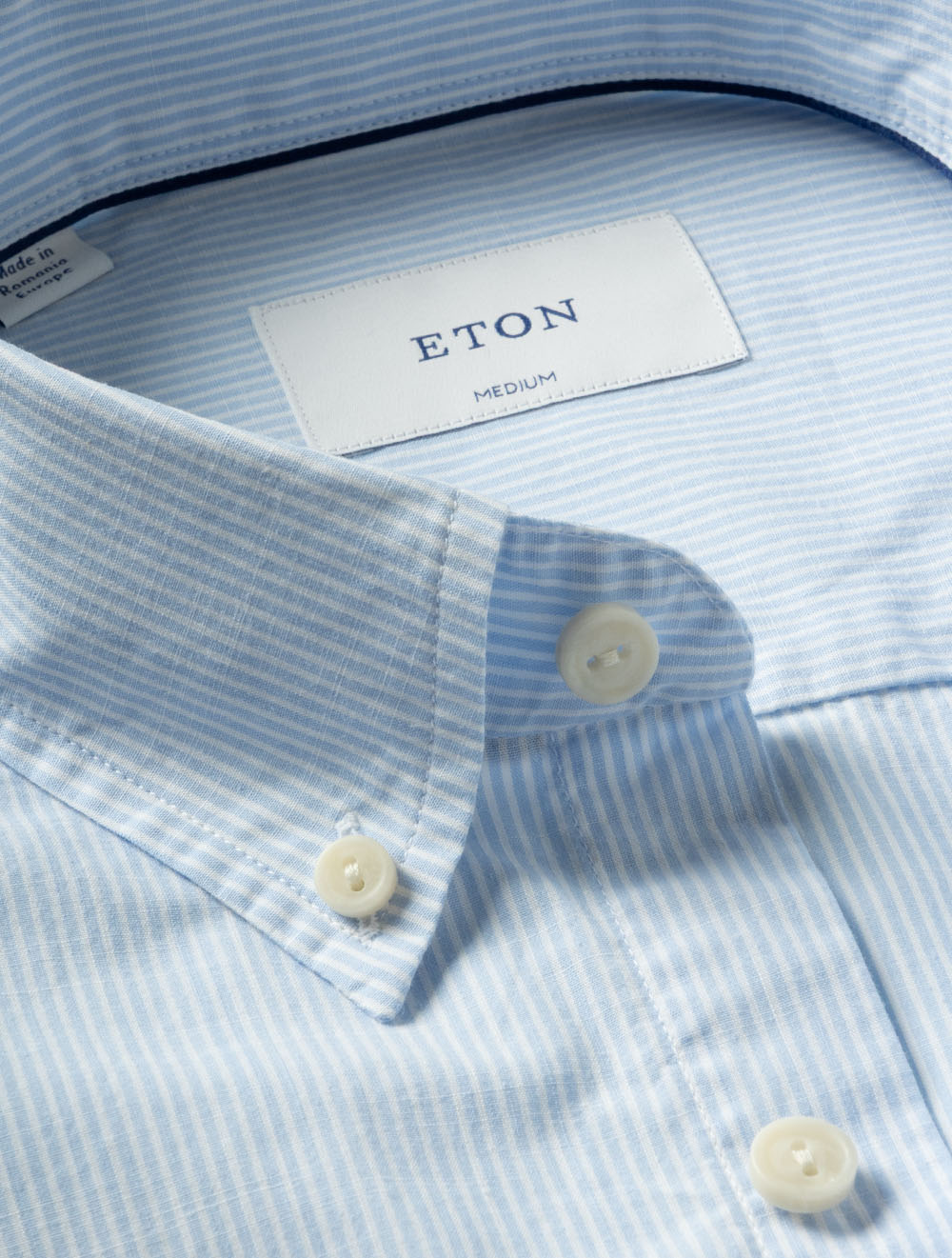Casual Button-Down Striped Shirt Blue