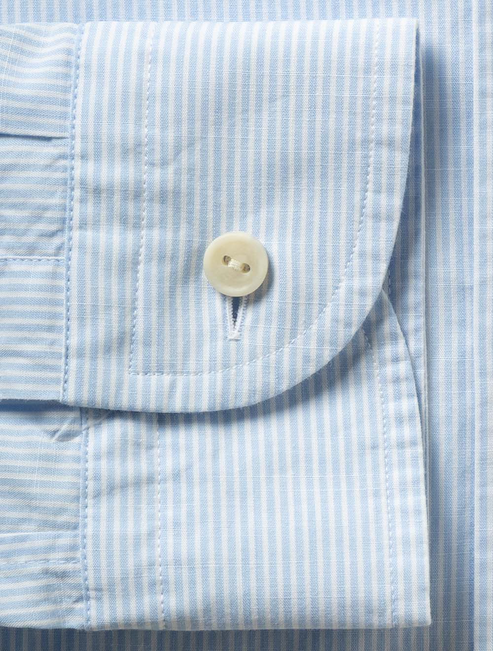 Casual Button-Down Striped Shirt Blue