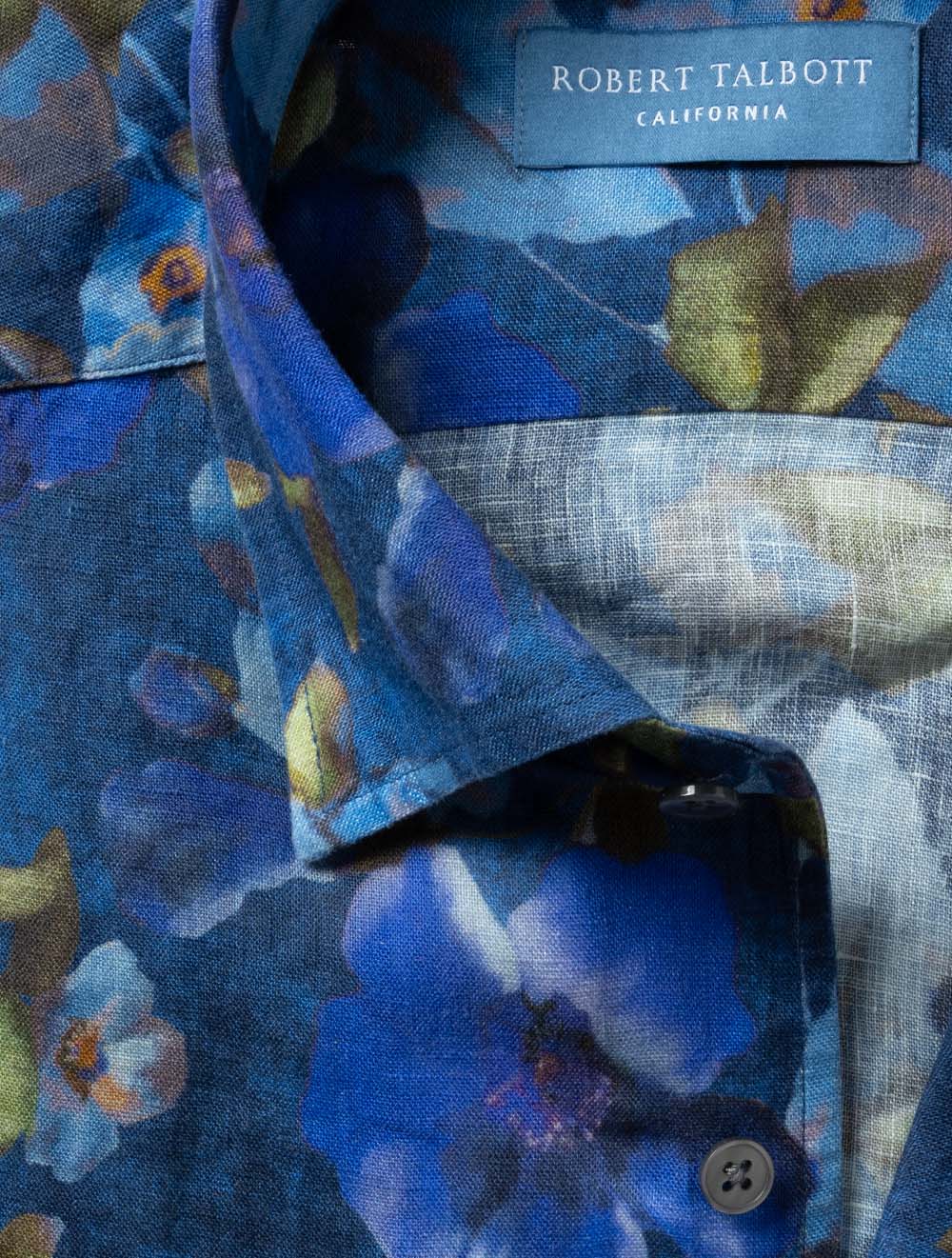 Printed Floral Shirt Navy