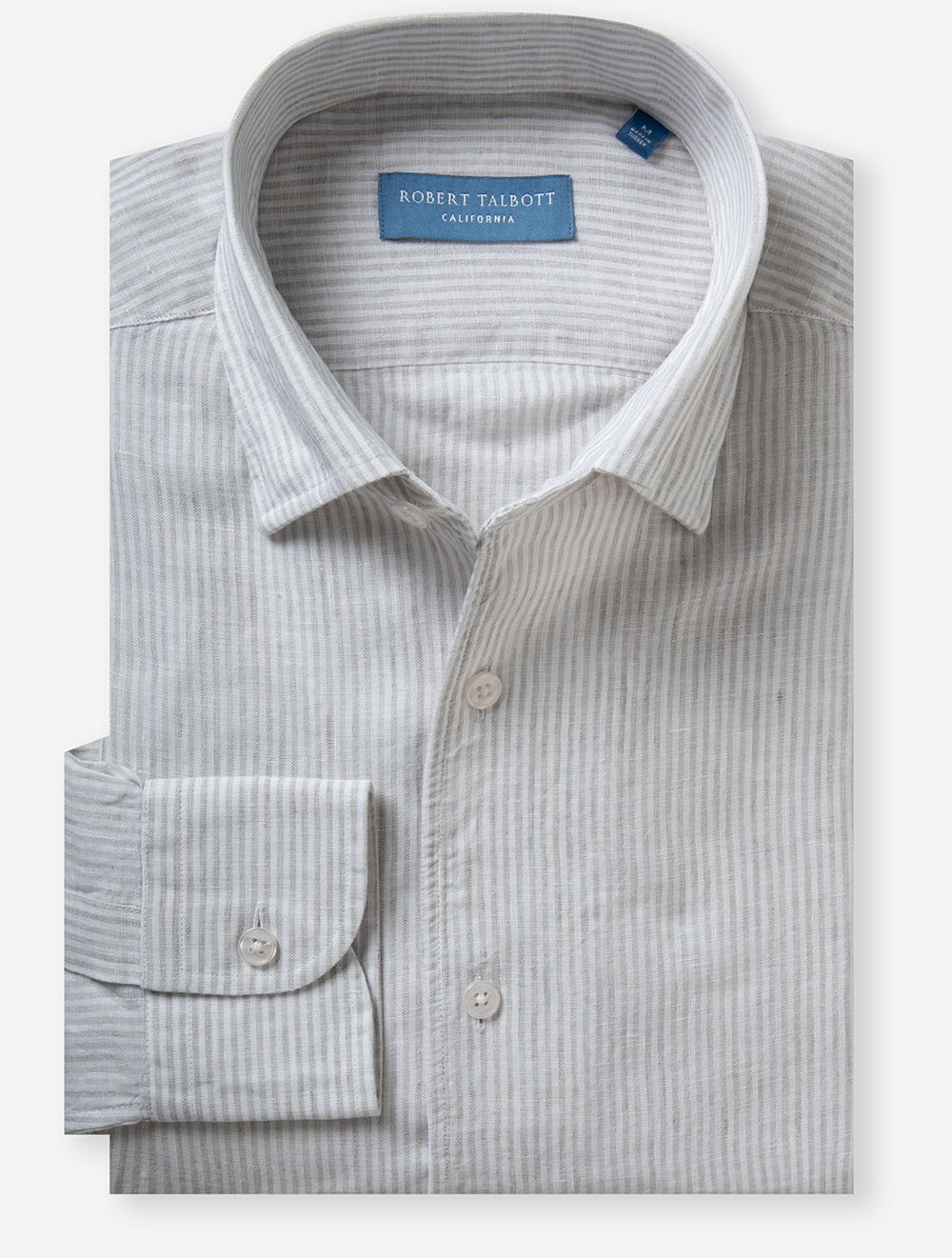 Morgan Stripe Linen Shirt Grey