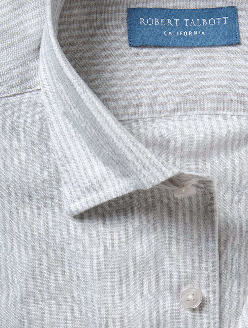 Morgan Stripe Linen Shirt Grey