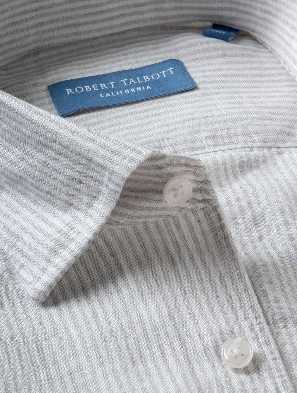 Morgan Stripe Linen Shirt Grey