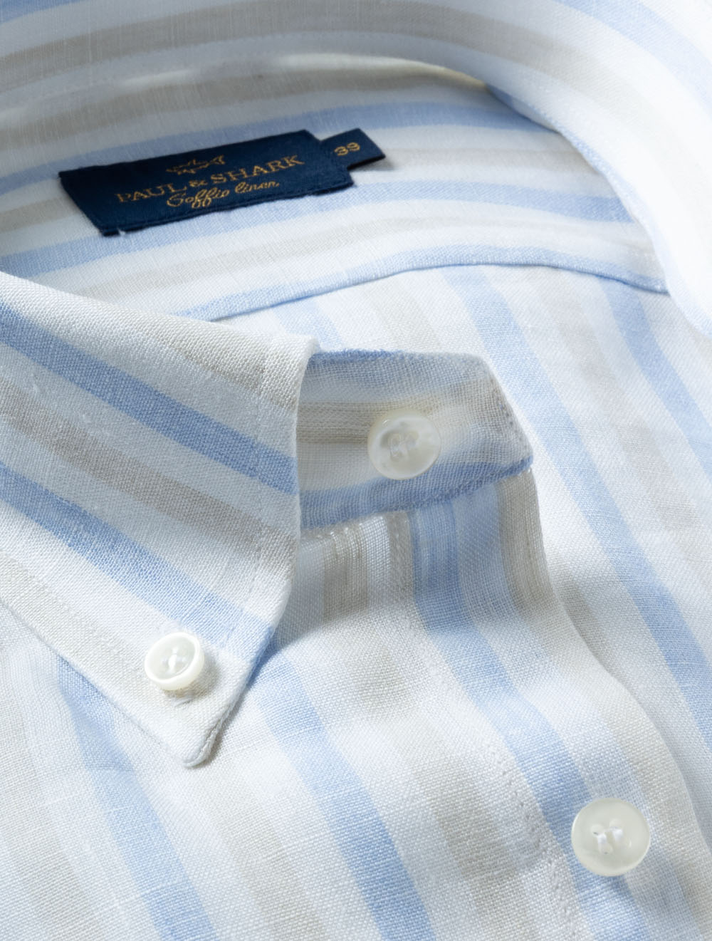 Soffio Linen Stripe Shirt Beige