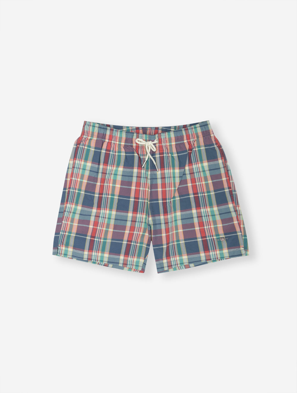 Madras Check Swim Shorts Rose Red