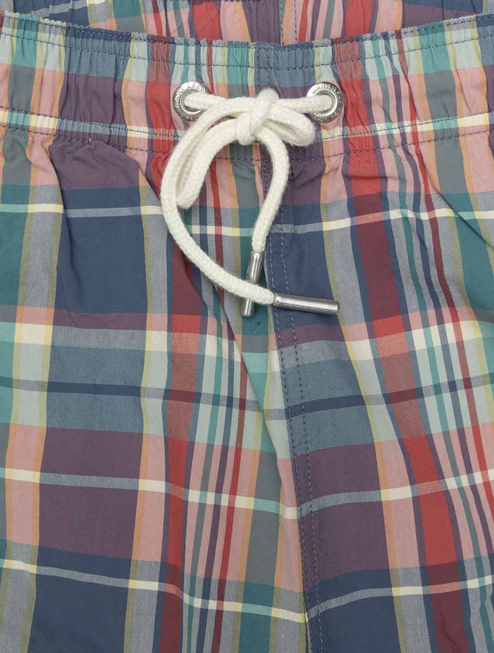 Madras Check Swim Shorts Rose Red