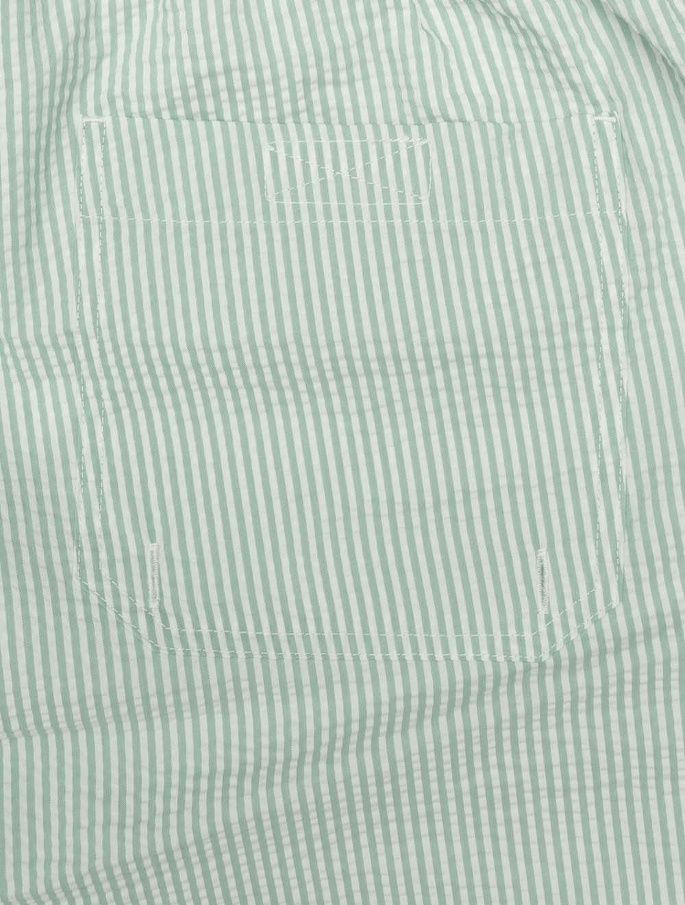 Striped Seersucker Swim Shorts Muted Turquoise