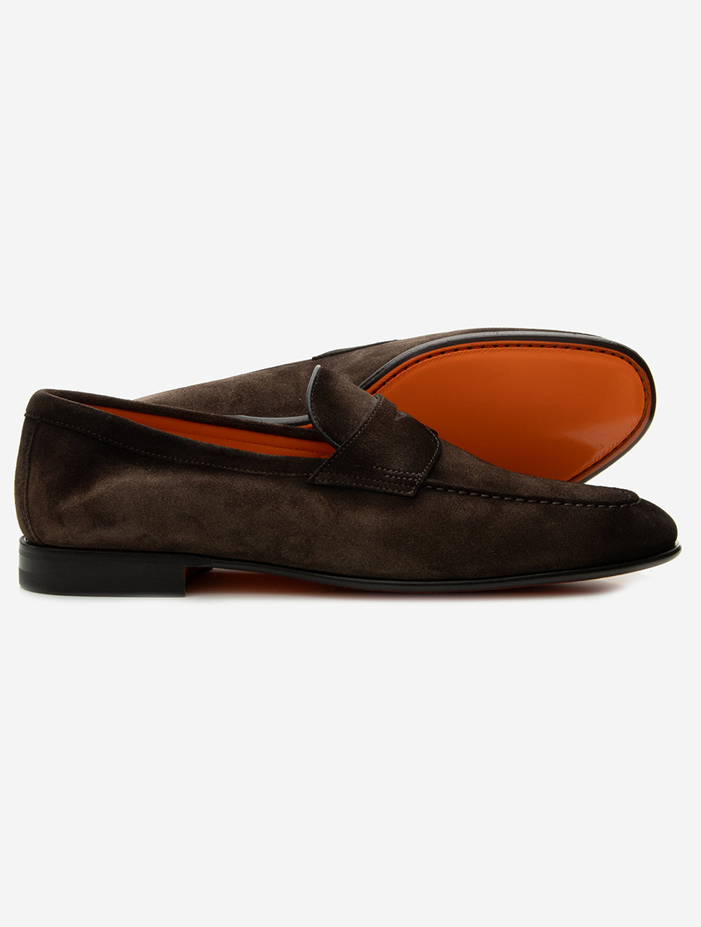 Suede Penny Loafer Dark Brown