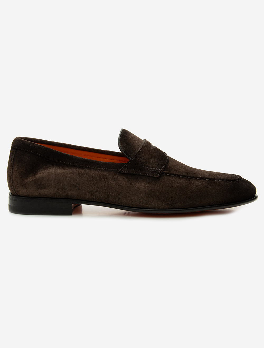 Suede Penny Loafer Dark Brown