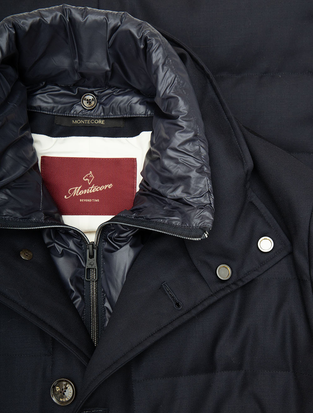 Long Padded Coat Navy