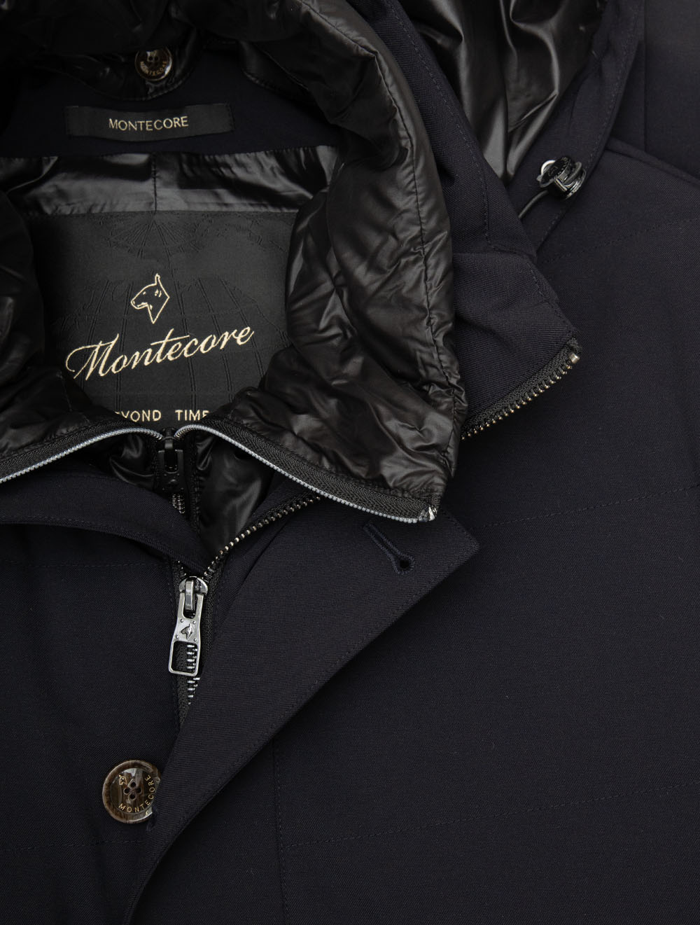 Padded Hooded Coat Navy