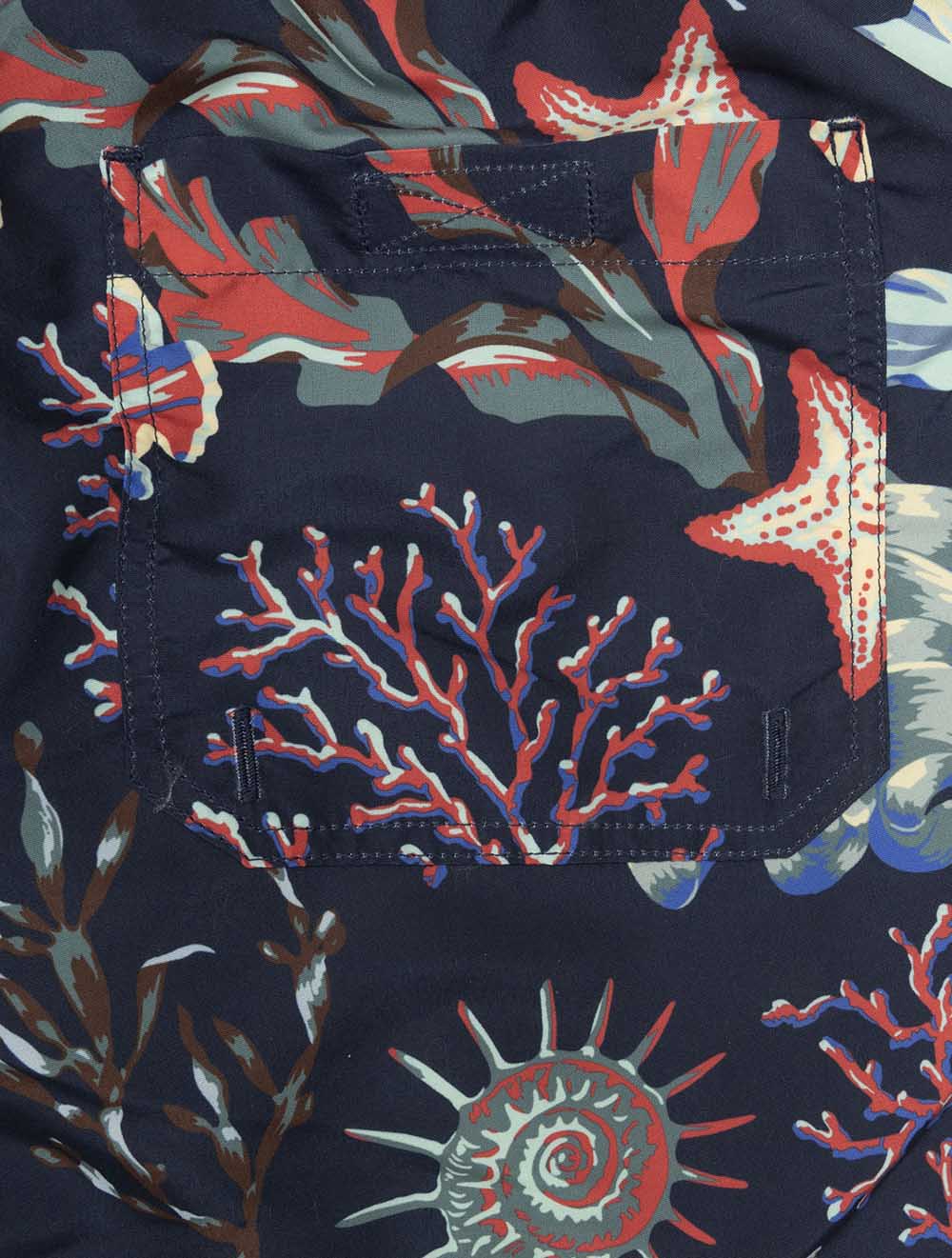Seaweed Print Swim Shorts Classic Blue