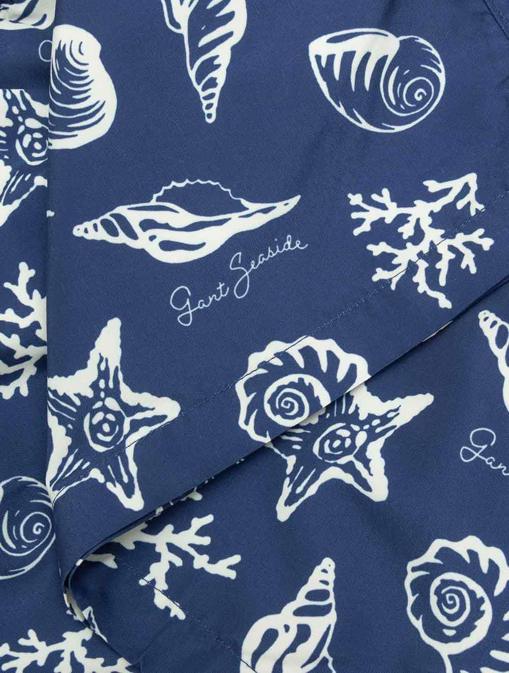 Seashells Print Swim Shorts Rich Navy