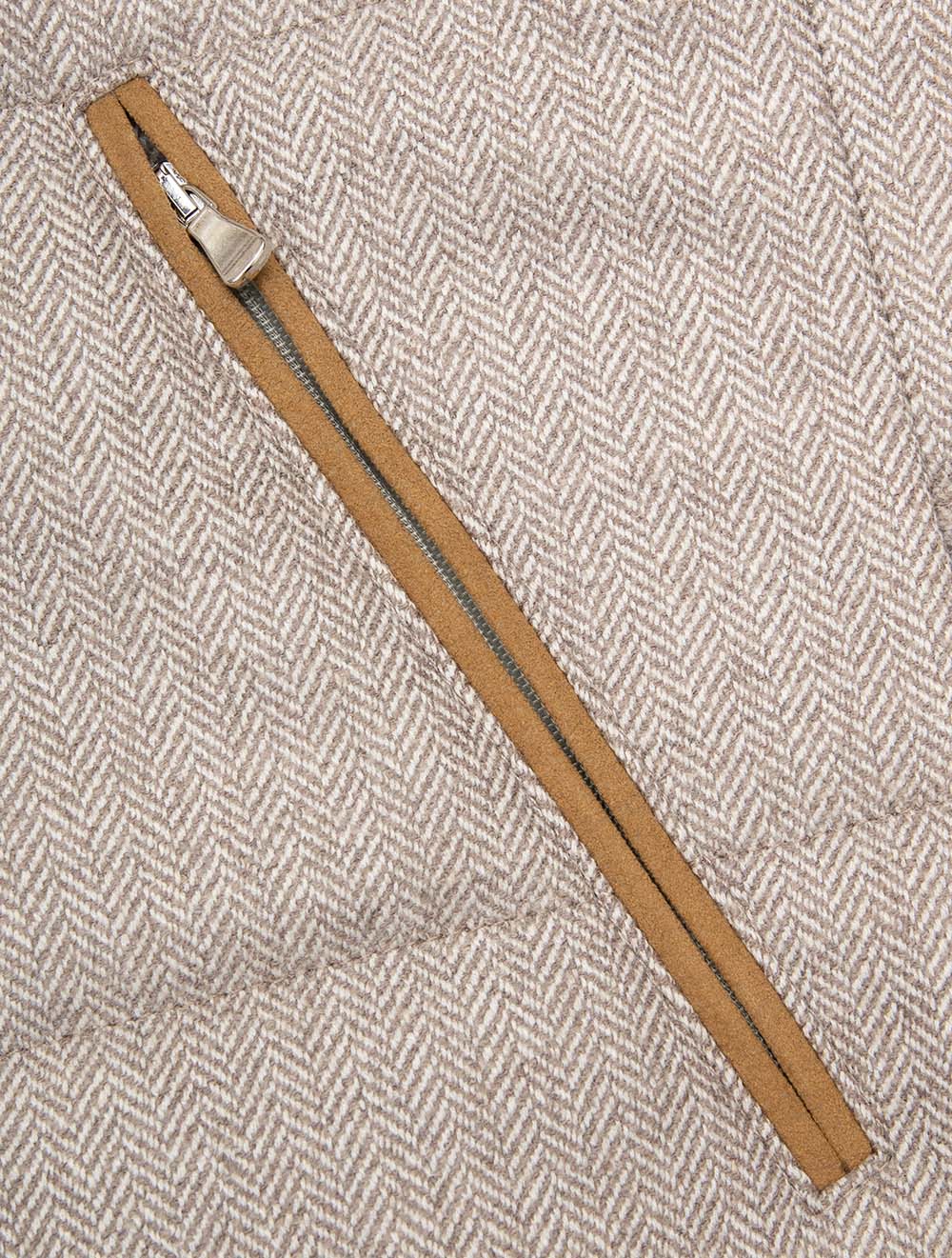 Suede Trim Vest Beige