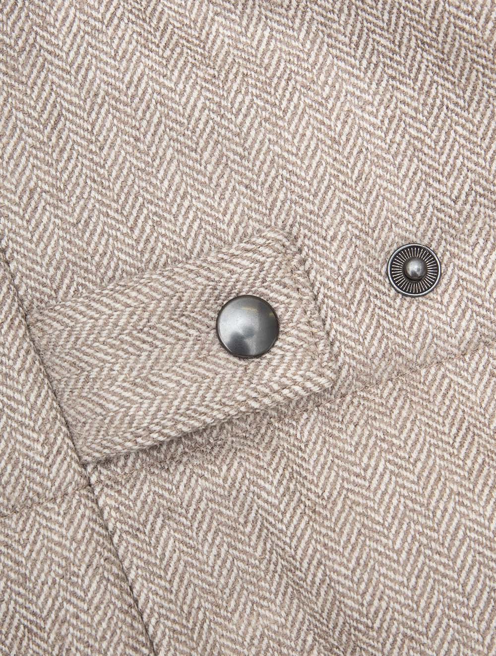 Suede Trim Vest Beige