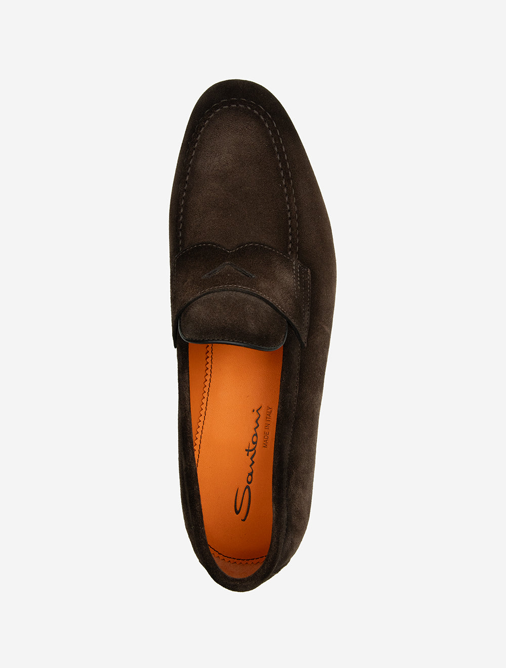 Suede Penny Loafer Dark Brown