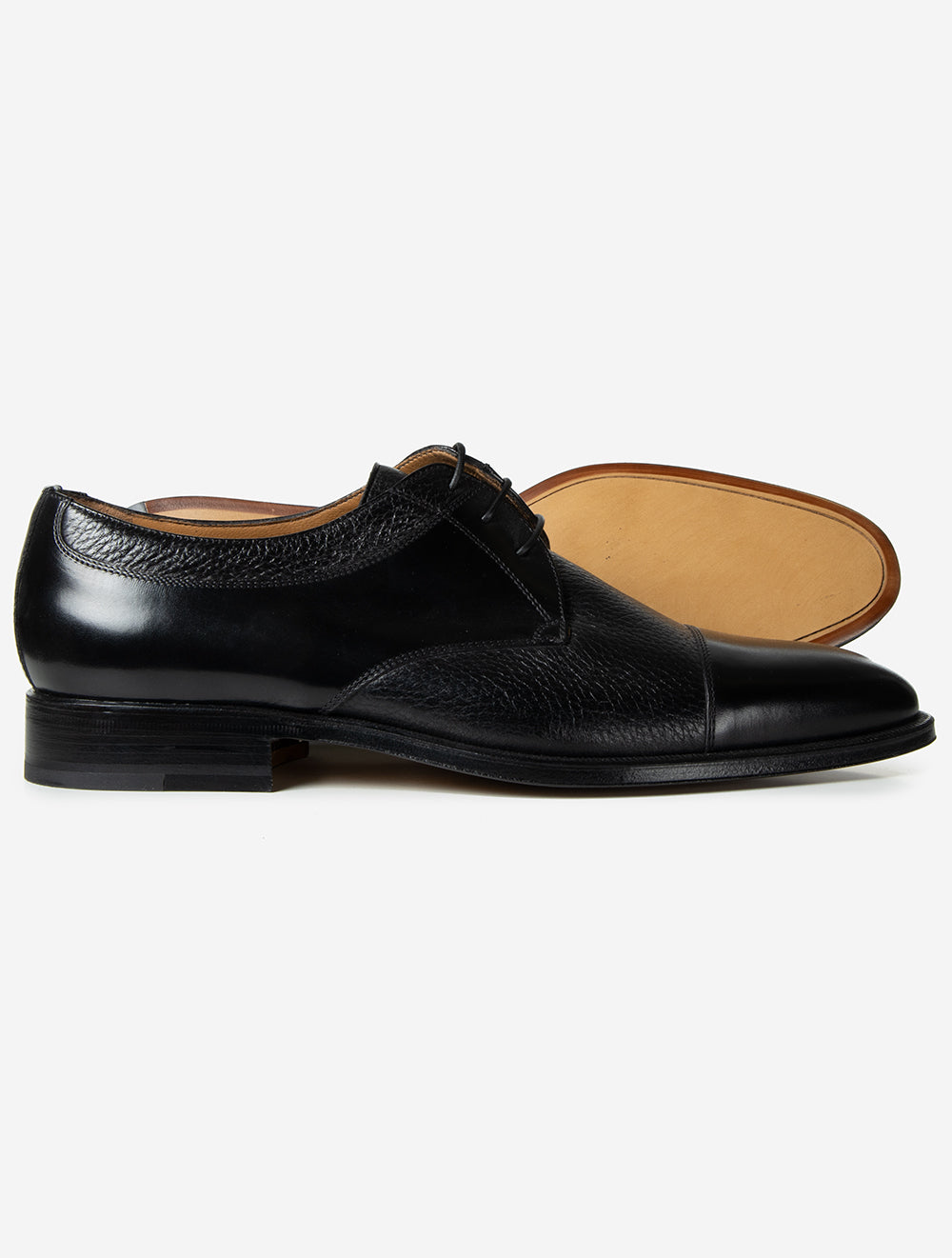 Chaussure à bout renforcé en cuir de cerf Cuneo - Noir