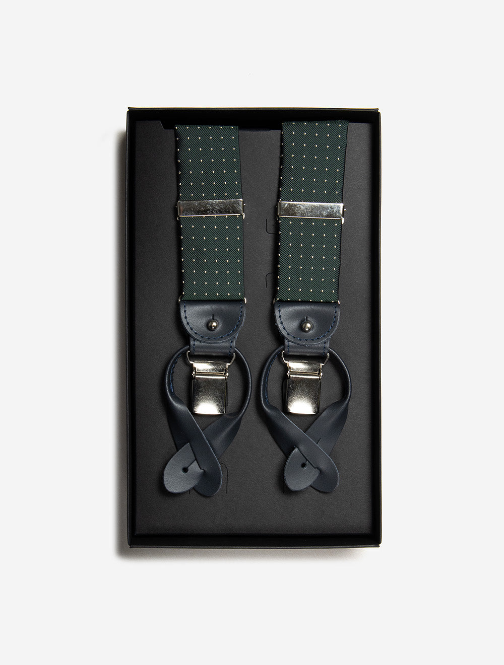 Silk Braces Clips And Buttons Green Dot