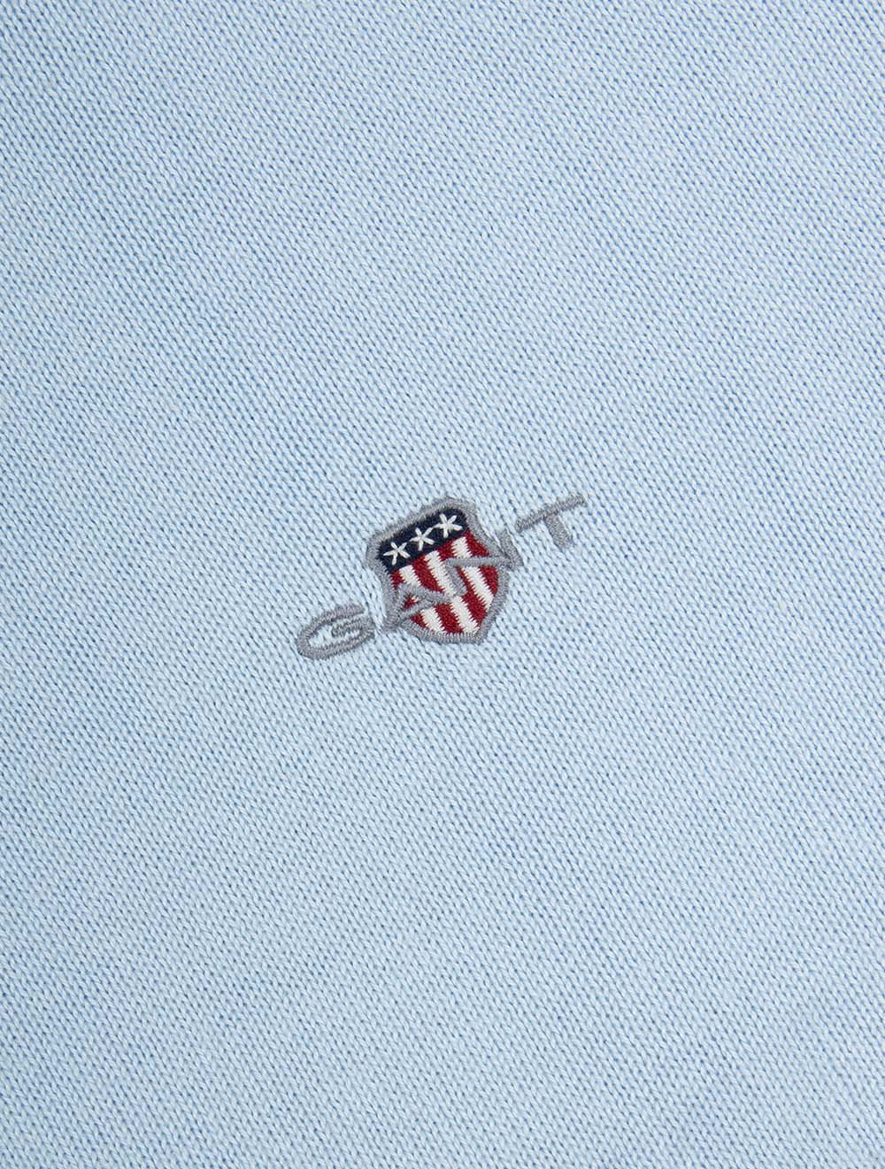 Classic Cotton Half Zip Sweater Fresh Blue