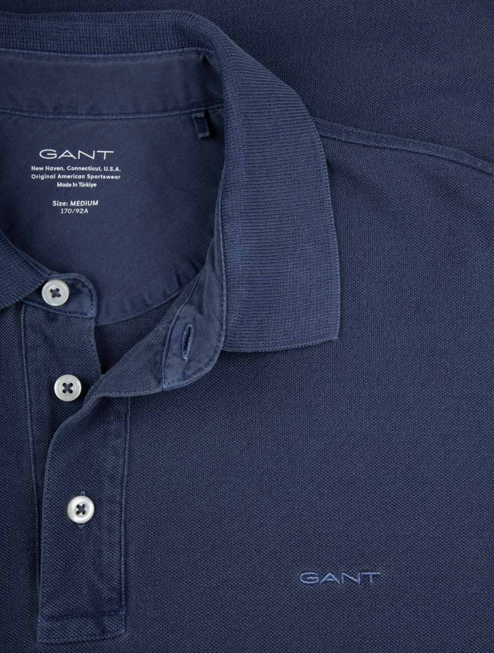 Sunfaded Short Sleeve Polo Shirt Persian Blue