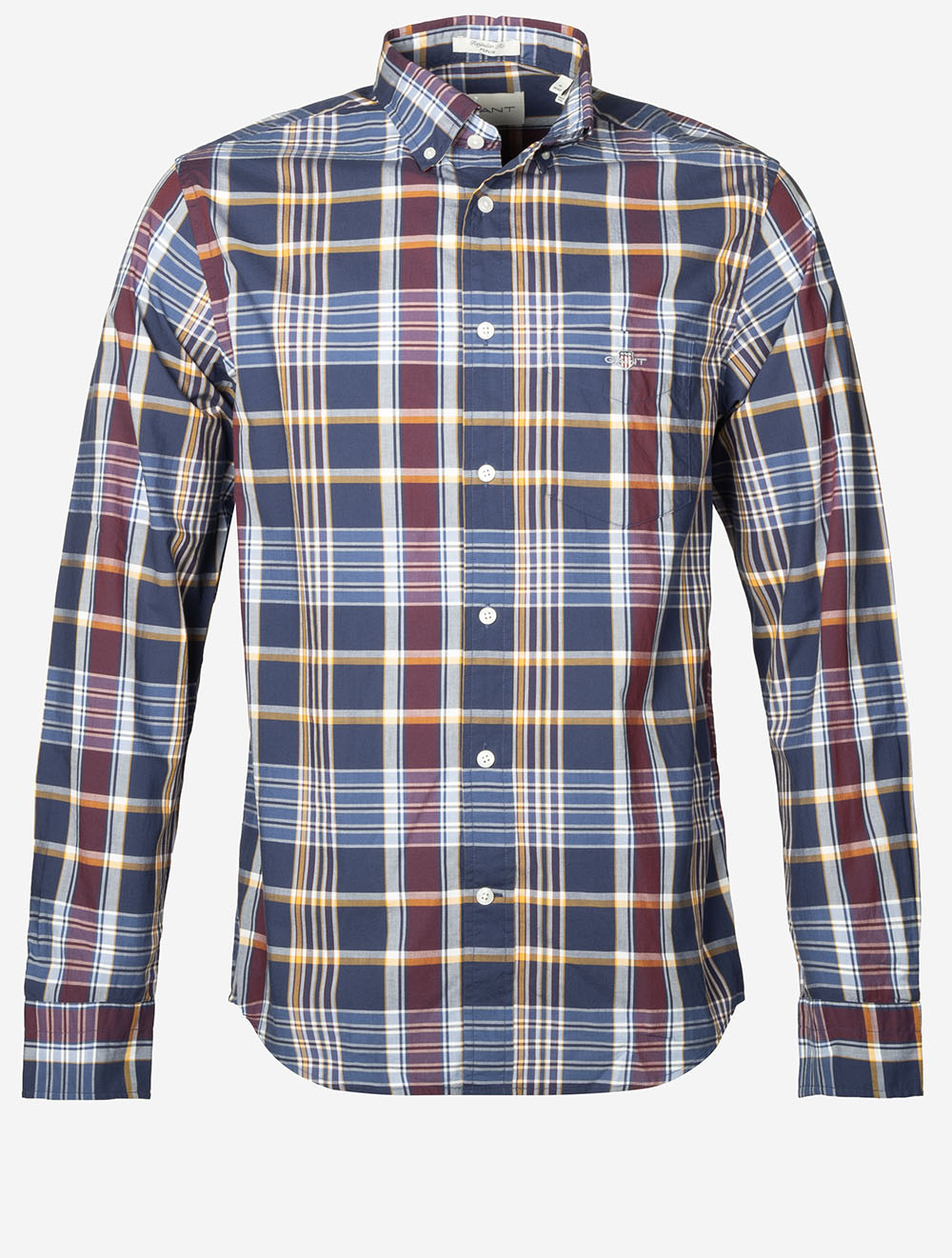 Regular Classic Poplin Check Shirt Persian Blue