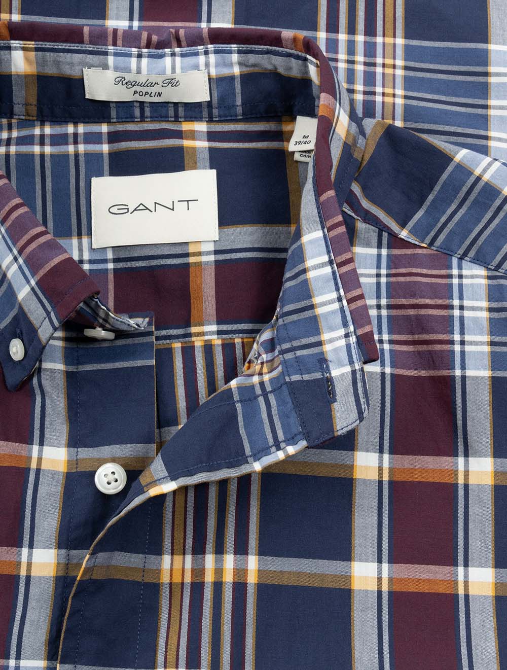 Regular Classic Poplin Check Shirt Persian Blue