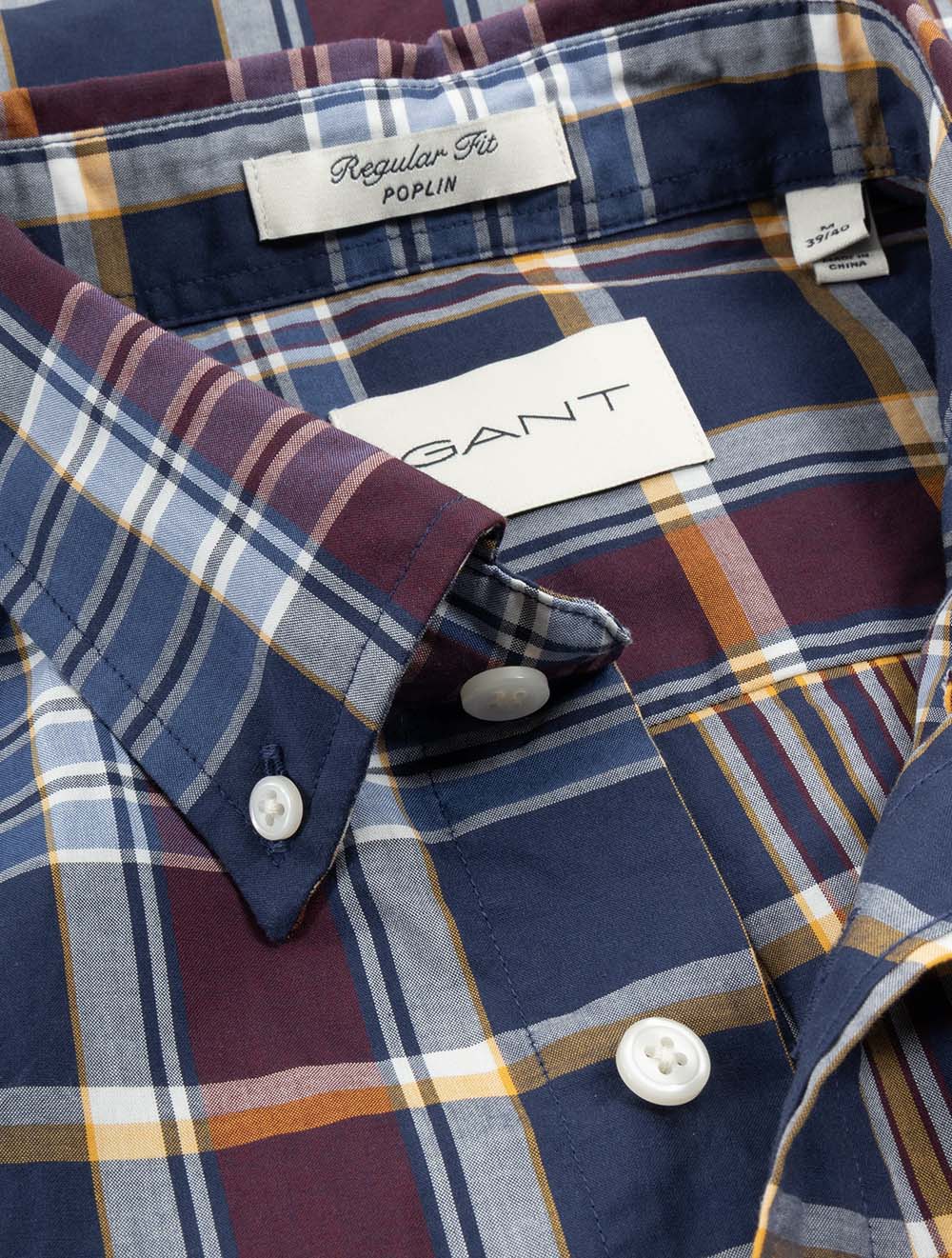 Regular Classic Poplin Check Shirt Persian Blue