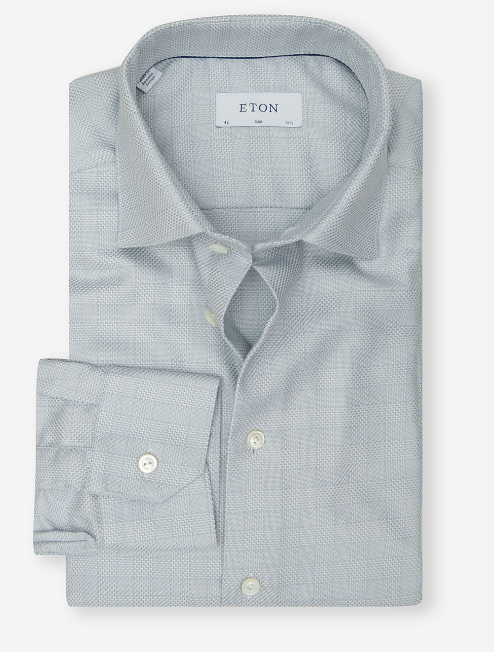 Chemise décontractée à carreaux slim grise