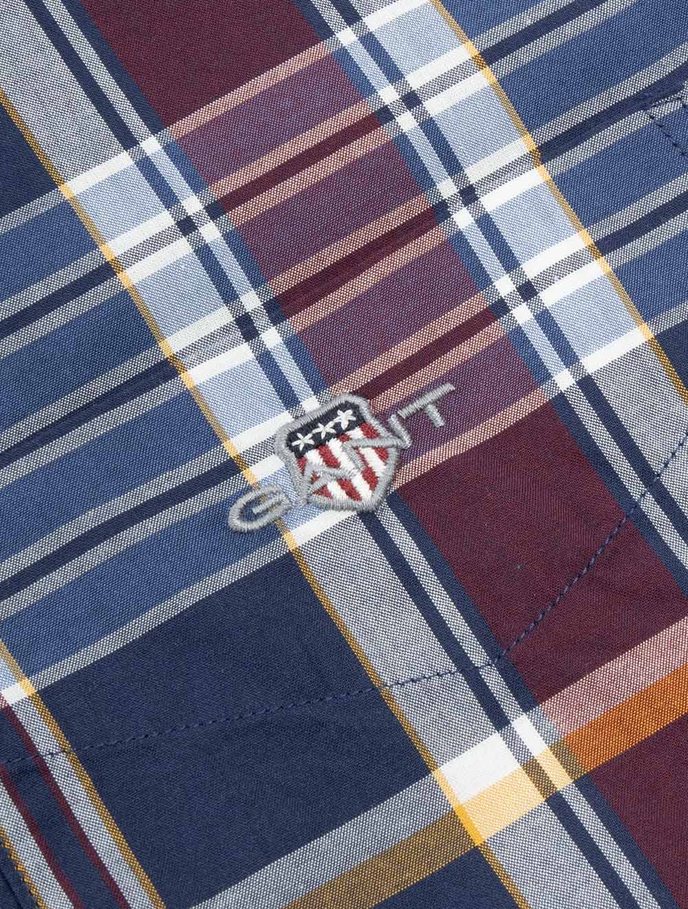 Regular Classic Poplin Check Shirt Persian Blue