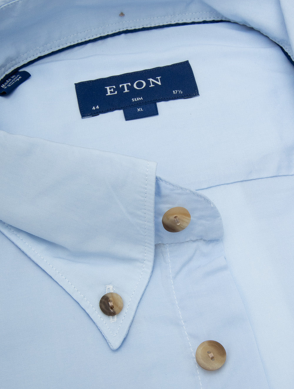 Plain button down Cotton Mix Casual Shirt-Blue
